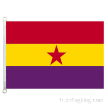 Drapeau Espagnol républicain Etoile rouge 100% polyester 90*150cm